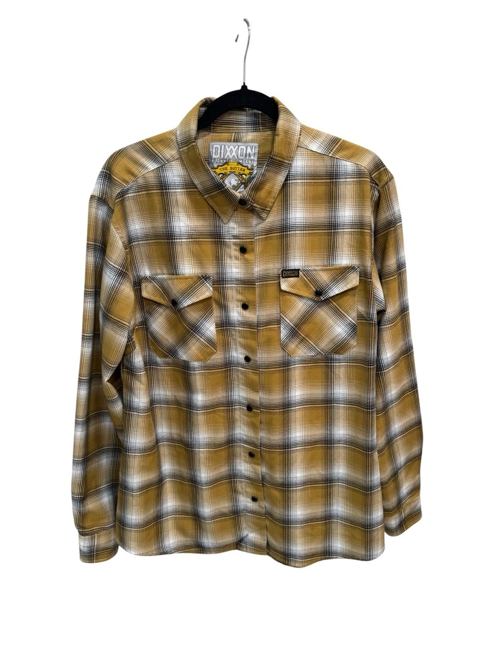 Dixxon Flannel Shirt Womens XL The Sutter Snap Button Long Sleeve Yellow Fall
